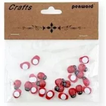 Penword Dekoracje drewniane biedronki 8x11 mm