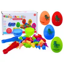 Sorter jaja dinozaurw szczypce kolorowe 6szt Leantoys