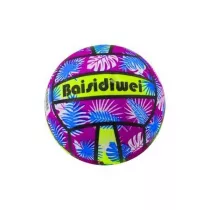 Pi�ka gumowa jaskrawa we wzorki fioletowa 24cm LeanToys