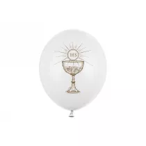 PartyDeco Balony IHS Pastel Pure White 30cm