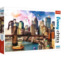 Puzzle 1000 el. Funny Cities. Koty w Nowym Jorku Trefl