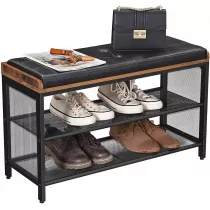 Songmics Pka na buty z siedziskiem LOFT rustyk