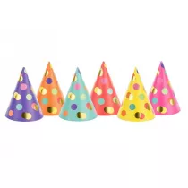 PartyDeco Czapeczki Kropki 6 cm