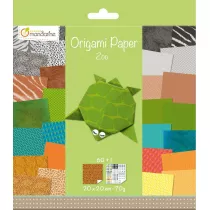 Avenue Mandarine Papier origami Zoo 20x20 cm, 60 arkuszy