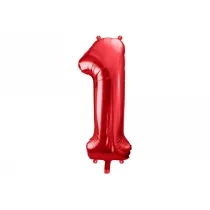 PartyDeco Balon foliowy 1 czerwony 86cm