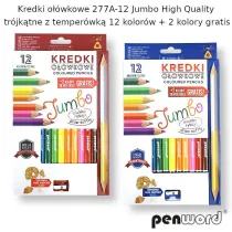 Polsirhurt Kredki o��wkowe tr�jk�tne + temper�wka 12 szt.