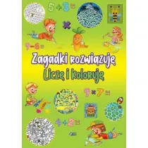 Zagadki rozwi�zuje. Licz� i koloruj�