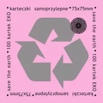 Ziemia Obiecana Karteczki samoprzylepne eko 75x75 mm rowe 100 kartek