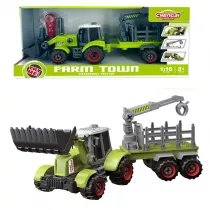 Traktor z �y�k� i przyczep� do skr�cania Askato