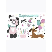 Zaproszenie Z 160x95 zest. 62128 Dzieci�ce - Balony, Dziewczynka, Grafika, Pandy, Psy, Torty, Urodziny 10 szt.