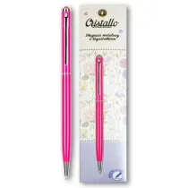 Tadeo D�ugopis metalowy. Cristallo z kryszta�kiem Swarovskiego. R�owy