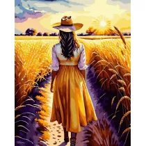 Twoje Hobby Malowanie po numerach + z�ota farba - Dziewczyna z 40x50cm