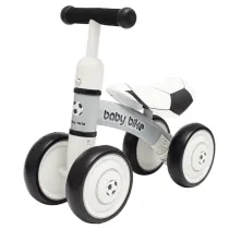 Rowerek biegowy czterokoowy Football czarno biay Baby Mix