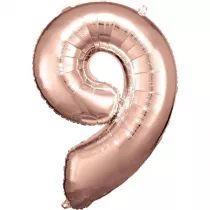 Amscan Balon foliowy cyfra 9 r�owe z�oto 60x86cm