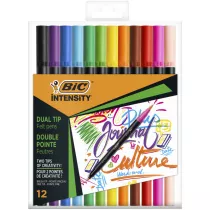 Bic Pisak dwustronny Intensity Dual Tip mix etui 12 szt.