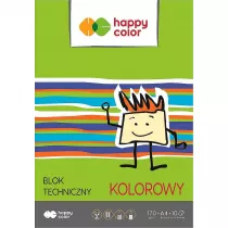 Blok techniczny kolorowy A4 Happy Color 170g 20 szt.