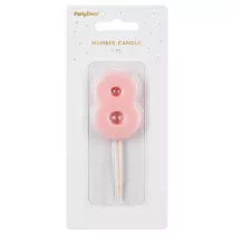 PartyDeco �wieczka 8 jasno r�owa 5.5cm