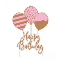 Amscan �wieczka na patyczku "happy birthday" 6.2x11.3cm