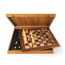 Walnut, Szachy, zestaw 50x50cm z figurkami Staunton Manopoulos