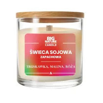 Big Nature �wieca sojowa o zapachu Truskawka, Malina i R�a 225 g