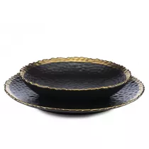 HowHomely Komplet 8 talerzy Kati Black Gold