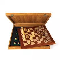 Mahogany, zestaw szachowy 50x50cm, figury Staunton