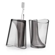 Qualy Kubek ze stojakiem na szczoteczk Czarny 10094-BO