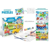 Puzzle do kolorowania 89el z farbami Adar