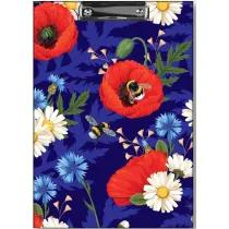 Penmate Deska z klipem a4 t0126 kwiaty polskie maki w fiolecie folia mat nierysuj�ca