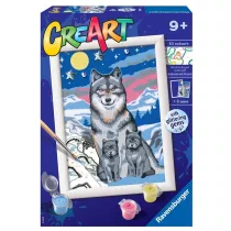 Malowanie po numerach CreArt - Wilk z m�odymi Ravensburger
