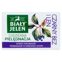 Biały Jeleń Hipoalergiczny Premium mydło naturalne Czarny Bez & Len 100 g