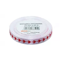 Wstka satynowa serca biaa 12mm x 22m