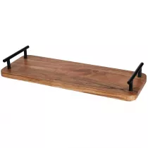 Excellent Houseware Taca drewniana z rczkami 40x15 cm