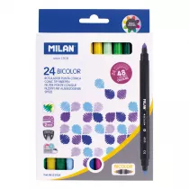 Milan Flamastry dwustronne Bicolor 48 kolor�w