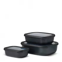 Mepal Zestaw 3 misek Cirqula prostoktna Black 500 ml + 1 l + 2 l