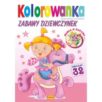 Zabawy dziewczynek. Kolorowanka