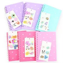 Robe Notes na spirali z przypinkami MIX