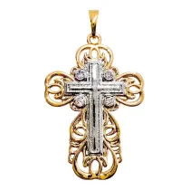 Wisiorek Krzy�yk Srebrno-Z�oty 23x16mm