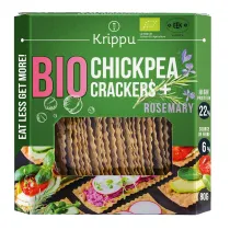 Krippu Krakersy proteinowe z ciecierzycy z rozmarynem 80 g Bio