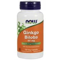 Now Foods Ginkgo Biloba ekstrakt - Miorzb Japoski Suplement diety 120 kaps.