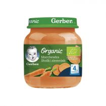 Gerber Organic Obiadek marchewka słodki ziemniak dla niemowląt po 4 miesiącu 125 g Bio