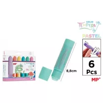 Mp Main Paper Farby tempera pastel w sztyfcie 6 kolorw