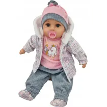 Lalka bobas m�wi i �piewa smoczek + butelka 45cm MarioToys