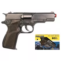 Metalowy pistolet policyjny 8 naboi Gonher