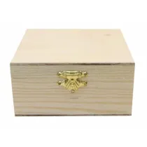 Pudeko drewniane z zamkiem 15x8x15cm