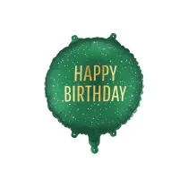 PartyDeco Balon foliowy pastylka Happy Birthday 35x35cm