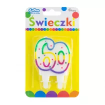 wieczki wieczka cyferka z kropeczkami 60