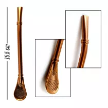 Gaucho Cebar Bombilla La Mulata Al Promedio Rose Gold (d�. 15.5 cm)