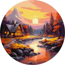 Ideyka Malowanie po numerach okr�g�e - Panorama gryska 39cm