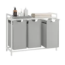 Songmics Kosz na pranie bielizn 3 komory 3 x 38 l